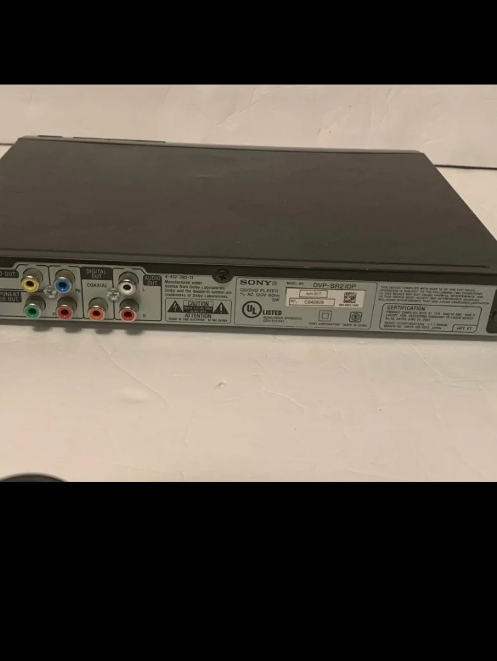 Sony DVP-SR210P DVD & CD Player